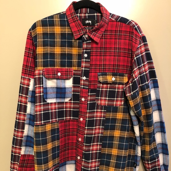 Stussy patchwork flannel Clearance